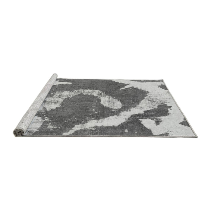 Sideview of Machine Washable Abstract Gray Modern Rug, wshabs1037gry