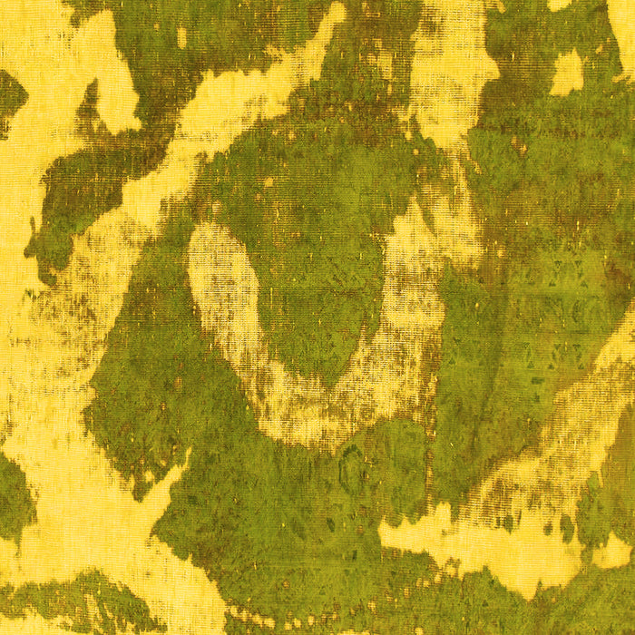 Square Machine Washable Abstract Yellow Modern Rug, wshabs1037yw