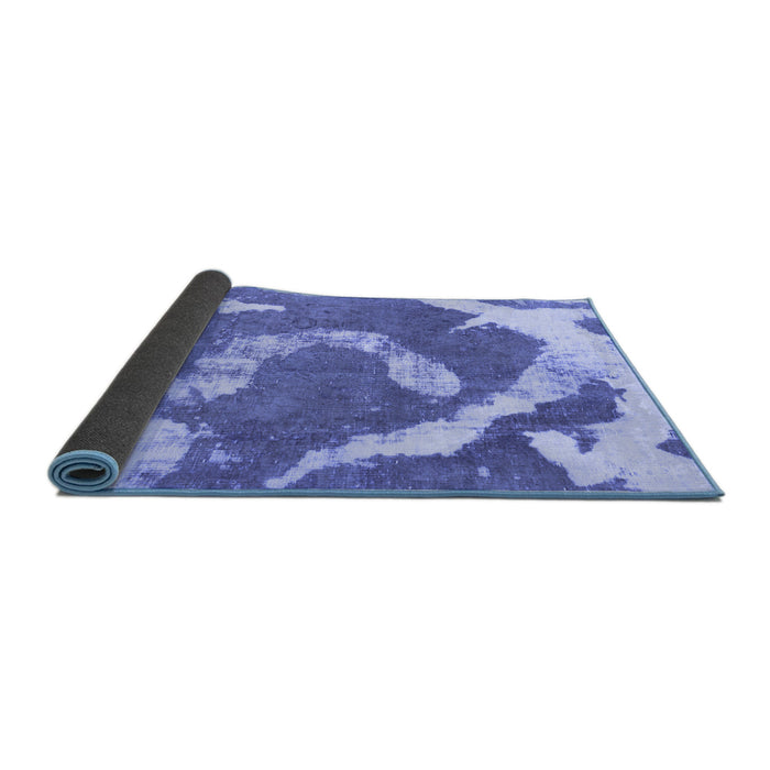 Sideview of Abstract Blue Modern Rug, abs1037blu