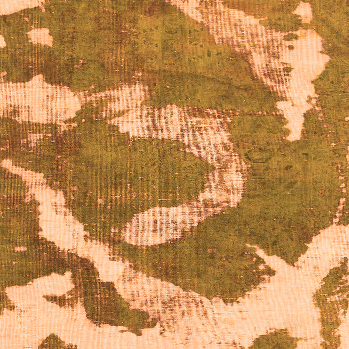 Square Machine Washable Abstract Orange Modern Area Rugs, wshabs1037org