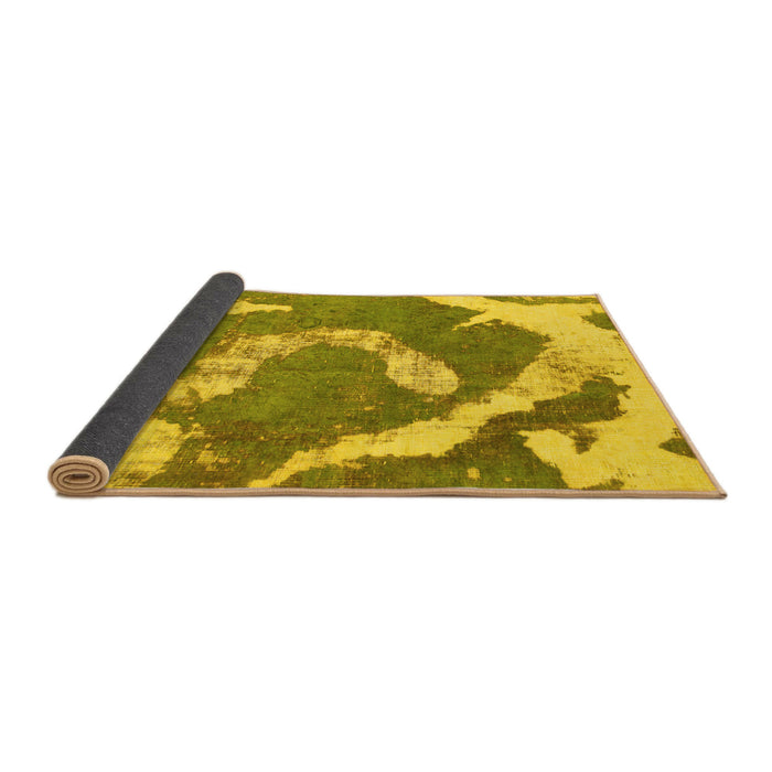 Sideview of Abstract Yellow Modern Rug, abs1037yw