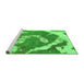 Sideview of Machine Washable Abstract Green Modern Area Rugs, wshabs1037grn