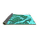 Sideview of Abstract Turquoise Modern Rug, abs1037turq