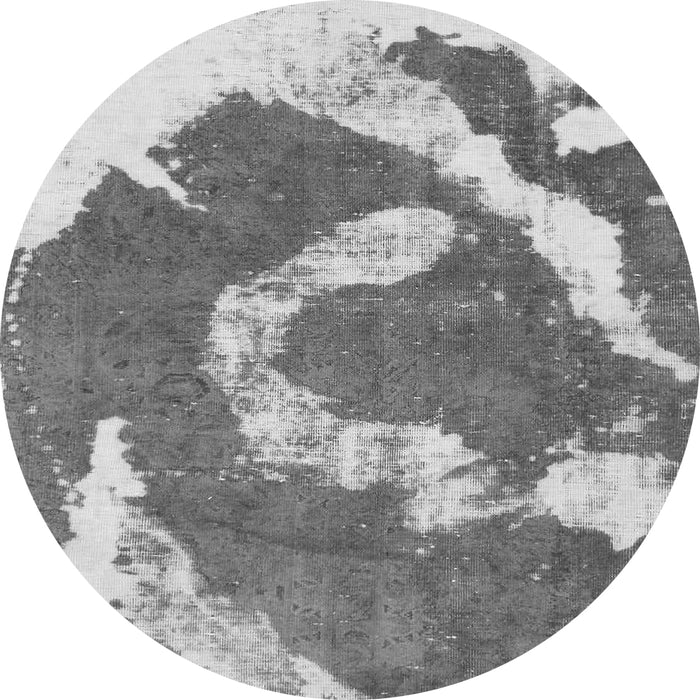 Round Machine Washable Abstract Gray Modern Rug, wshabs1037gry