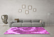 Machine Washable Abstract Pink Modern Rug in a Living Room, wshabs1037pnk