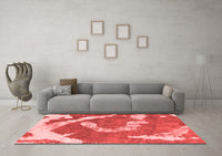 Machine Washable Abstract Red Modern Rug, wshabs1037red