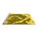 Sideview of Machine Washable Abstract Yellow Modern Rug, wshabs1037yw