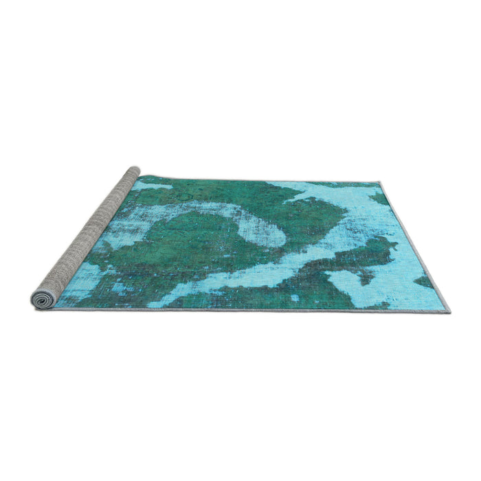 Sideview of Machine Washable Abstract Light Blue Modern Rug, wshabs1037lblu