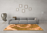 Machine Washable Abstract Orange Modern Rug, wshabs1037org