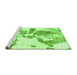 Sideview of Machine Washable Abstract Green Modern Area Rugs, wshabs1038grn