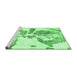 Sideview of Machine Washable Abstract Emerald Green Modern Area Rugs, wshabs1038emgrn