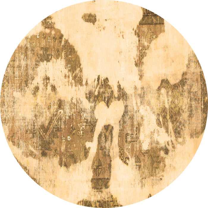 Round Machine Washable Abstract Brown Modern Rug, wshabs1038brn