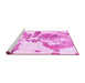 Sideview of Machine Washable Abstract Pink Modern Rug, wshabs1038pnk