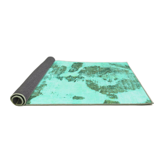 Sideview of Abstract Turquoise Modern Rug, abs1038turq