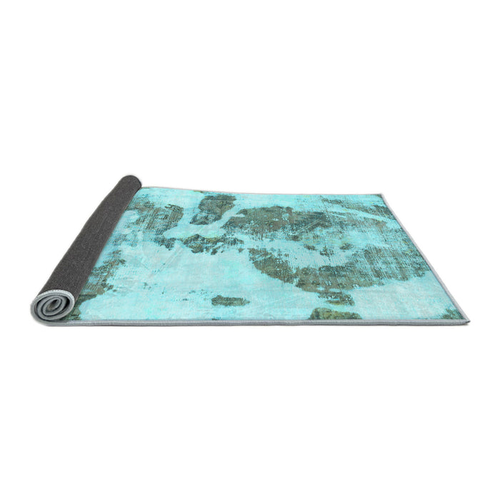 Sideview of Abstract Light Blue Modern Rug, abs1038lblu