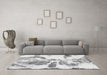 Machine Washable Abstract Gray Modern Rug in a Living Room,, wshabs1038gry