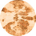 Round Abstract Orange Modern Rug, abs1038org