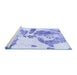 Sideview of Machine Washable Abstract Blue Modern Rug, wshabs1038blu