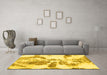 Machine Washable Abstract Yellow Modern Rug in a Living Room, wshabs1038yw