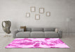 Machine Washable Abstract Pink Modern Rug in a Living Room, wshabs1038pnk