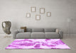 Machine Washable Abstract Purple Modern Area Rugs in a Living Room, wshabs1038pur