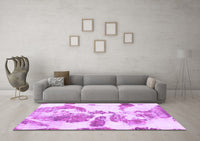 Machine Washable Abstract Purple Modern Rug, wshabs1038pur