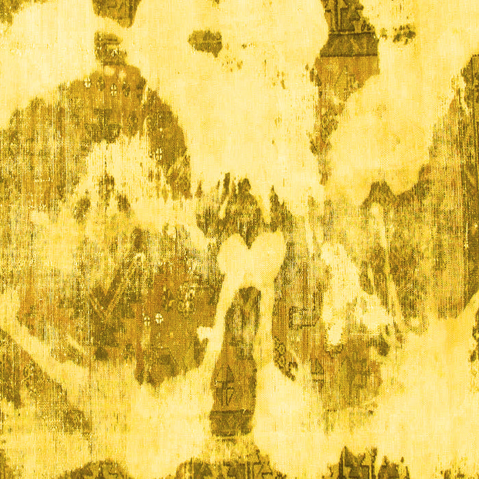 Square Machine Washable Abstract Yellow Modern Rug, wshabs1038yw