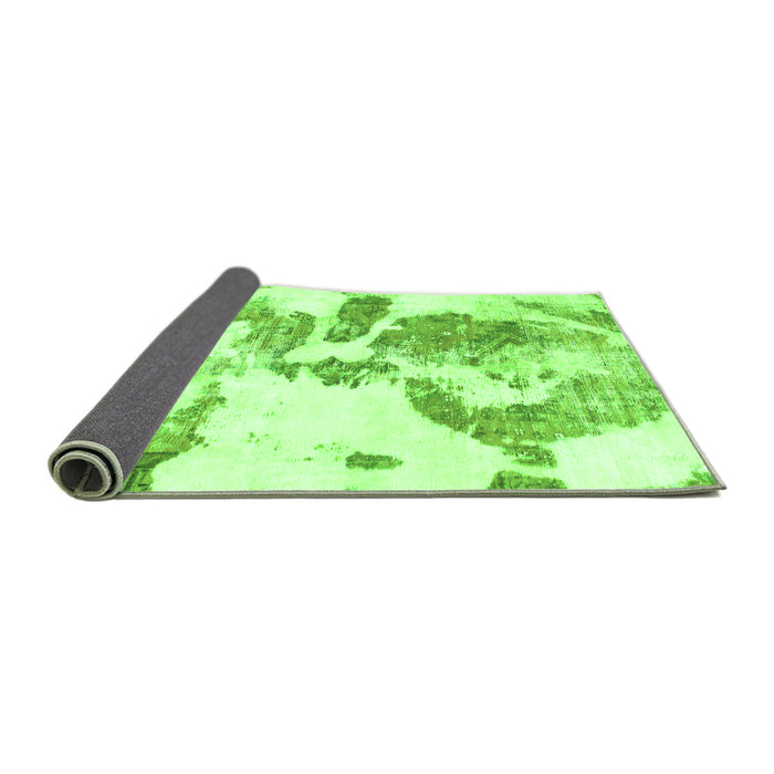 Sideview of Abstract Green Modern Rug, abs1038grn