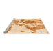 Sideview of Machine Washable Abstract Orange Modern Area Rugs, wshabs1038org