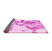 Sideview of Abstract Pink Modern Rug, abs1038pnk