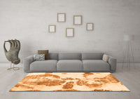 Machine Washable Abstract Orange Modern Rug, wshabs1038org