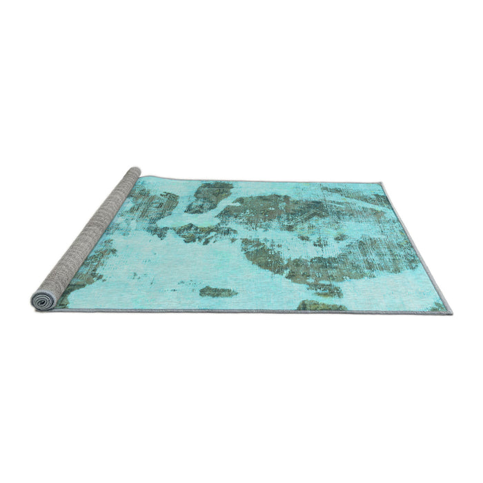 Sideview of Machine Washable Abstract Light Blue Modern Rug, wshabs1038lblu