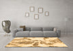 Machine Washable Abstract Brown Modern Rug in a Living Room,, wshabs1038brn