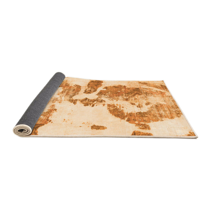 Sideview of Abstract Orange Modern Rug, abs1038org