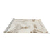 Sideview of Machine Washable Abstract Tan Brown Rug, wshabs1039