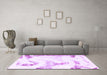 Machine Washable Abstract Purple Modern Area Rugs in a Living Room, wshabs1039pur