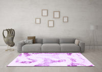 Machine Washable Abstract Purple Modern Rug, wshabs1039pur