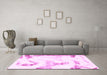 Machine Washable Abstract Pink Modern Rug in a Living Room, wshabs1039pnk