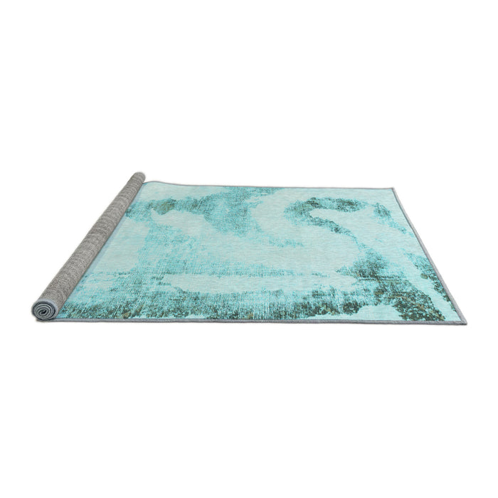 Sideview of Machine Washable Abstract Light Blue Modern Rug, wshabs1039lblu