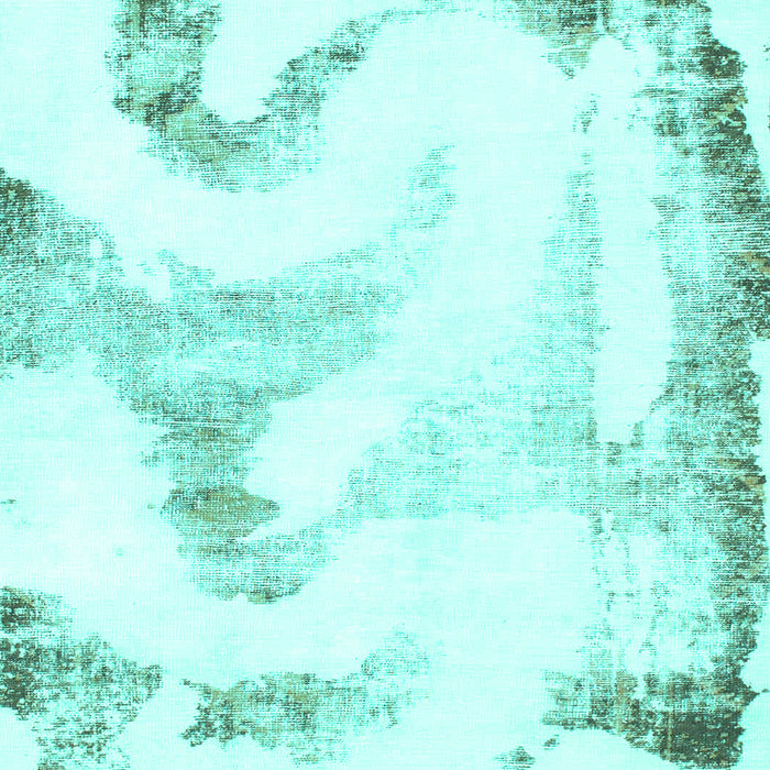 Machine Washable Abstract Turquoise Modern Area Rugs, wshabs1039turq