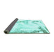 Sideview of Abstract Turquoise Modern Rug, abs1039turq