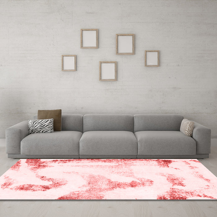 Modern Red Washable Rugs