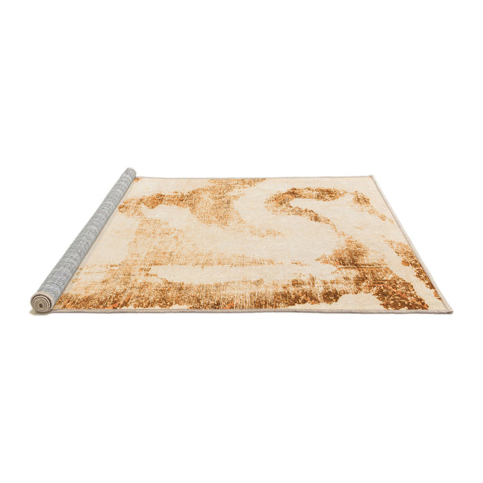 Sideview of Machine Washable Abstract Orange Modern Area Rugs, wshabs1039org