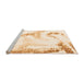 Sideview of Machine Washable Abstract Orange Modern Area Rugs, wshabs1039org
