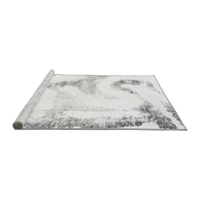 Sideview of Machine Washable Abstract Gray Modern Rug, wshabs1039gry