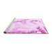 Sideview of Machine Washable Abstract Pink Modern Rug, wshabs1039pnk