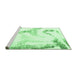 Sideview of Machine Washable Abstract Emerald Green Modern Area Rugs, wshabs1039emgrn