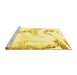 Sideview of Machine Washable Abstract Yellow Modern Rug, wshabs1039yw