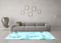 Machine Washable Abstract Light Blue Modern Rug, wshabs1039lblu