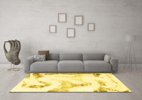 Machine Washable Abstract Yellow Modern Rug, wshabs1039yw